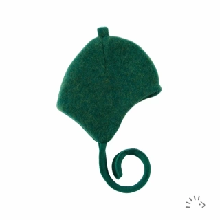 Čepice Iobio merino-fleece zavazovací - Smaragdově zelená