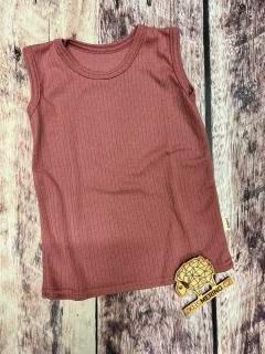 MERINO nátělník Lambio - Dusty rose žebro