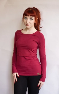 Dámské bambusové kojicí tričko ZM Basic, DR - Vínové