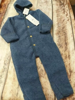 Merino fleece overal Engel - Modrá melanž