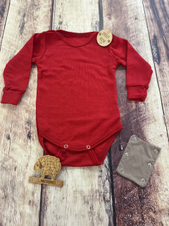 Rostoucí celoroční MERINO/HEDVÁBÍ body Lambio, DR - Červené *
