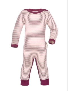 Merino/hedvábí overal Engel - Natural/orchidej