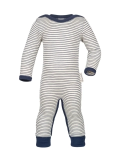 Merino/hedvábí overal Engel - Natural/navy