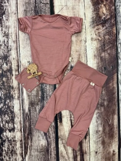 Rostoucí letní MERINO komplet Lambio, KR - Dusty Rose*