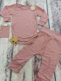 Rostoucí letní MERINO komplet Lambio, DR - Dusty Rose *