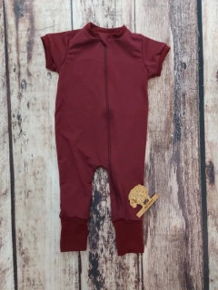 Rostoucí letní MERINO overal Lambio, KR & DN - Vínový