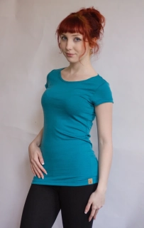Dámské letní MERINO tričko ZM Basic, KR - Petrol