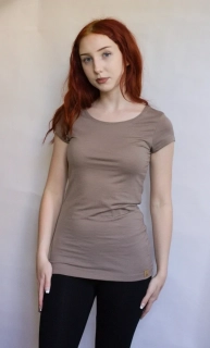 Dámské letní MERINO tričko ZM Basic, KR - Moka