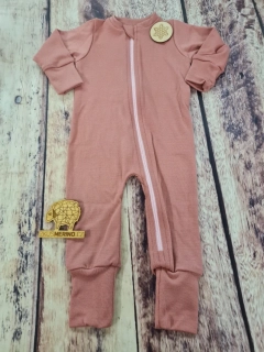 Rostoucí zimní MERINO overal Lambio, DR - Dusty rose