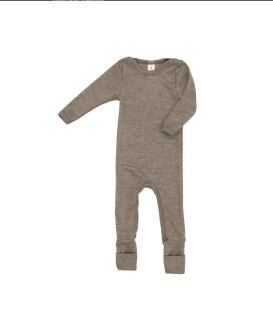 Merino/hedvábí overal Engel - Oříškový