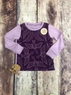 Zimní MERINO tričko Lambio, DR - Fialové holubičky/sv.růžová*