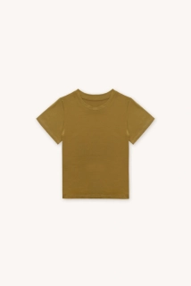 Dětské MERINO tričko Paterns, krátký rukáv - Golden olive