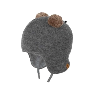 Merino - fleece čepice medvídek Pure Pure - Slate grey
