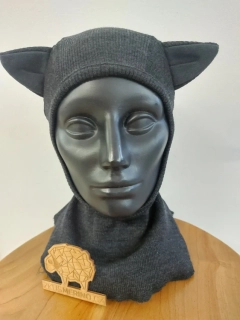 Merino kukla s oušky KITTY ManyMonths - Foggy Black