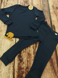 Zimní MERINO komplet / pyžamo Lambio - Navy%