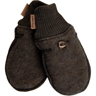 Merino-fleece rukavice Mikk-line - tmavě hnědé