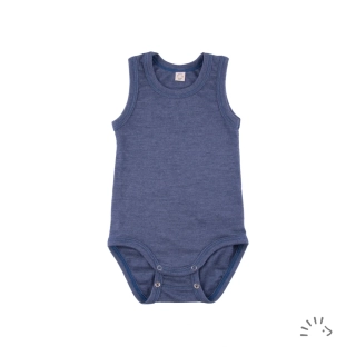 Merino/hedvábí body/tílko IoBio - Oceán melanž