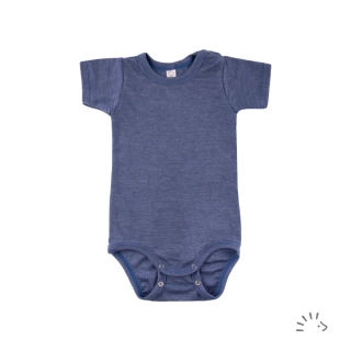 Merino/hedvábí body Iobio, kr. rukáv - Oceán melanž