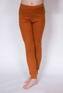 Celoroční junior MERINO leginy ZM Basic - Zrzavé žebro