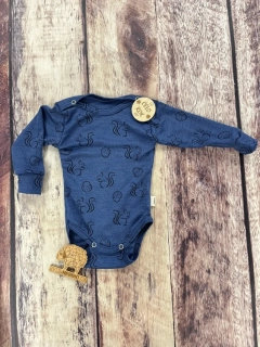 Rostoucí celoroční MERINO/HEDVÁBÍ body Lambio, DR - Veverky na modré*