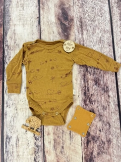 Rostoucí celoroční MERINO/HEDVÁBÍ body Lambio, DR - Čmeláci na zlaté*