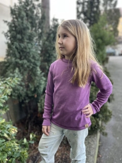 Zimní junior MERINO tričko ZM Basic, DR - Fialová