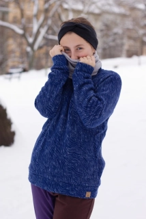 Junior Mikina merino fleece se stojáčkem ZM basic - Modré duny