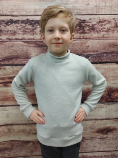 Junior Mikina merino fleece se stojáčkem ZM basic - Popelavá