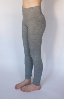 Zimní junior MERINO leginy ZM Basic exclusive - Šedý  melír