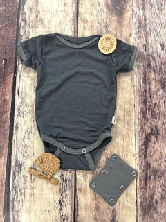 Rostoucí letní MERINO body Lambio, KR - tmavě šedé *