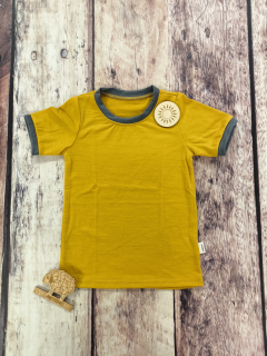 Letní MERINO tričko Lambio, KR - Kari/šedý lem *