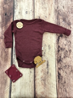 Rostoucí celoroční MERINO/HEDVÁBÍ body Lambio, DR - Bordó*