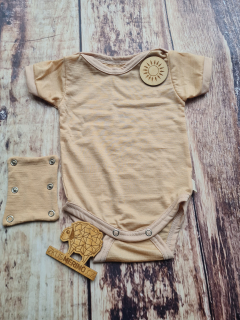 Rostoucí letní MERINO body Lambio, KR - pískové*