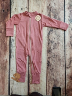 Rostoucí letní MERINO overal Lambio, DR & DN - Dusty rose