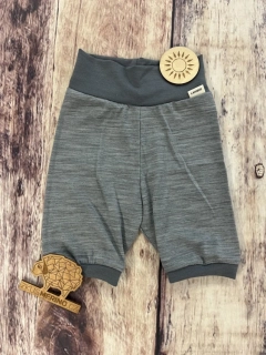 Letní MERINO capri kraťasy Lambio - Šedý melír/šedý lem