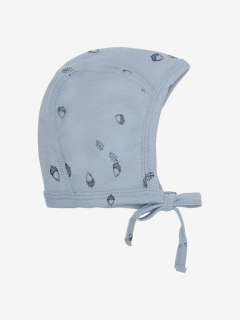 Dětská merino/hedvábí zavazovací čepice FIXONI - Blue Fog