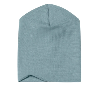 Merino/hedvábí dvouvrstvá čepice Engel - Kouřově modrá