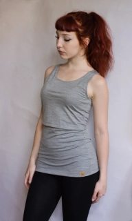Dámské MERINO/LYCRA kojicí tílko ZM Basic - Šedé melé