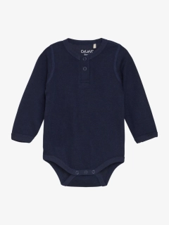 Celoroční merino/viskóza body CeLaVi, DR - Jednobarevné - Night Sky