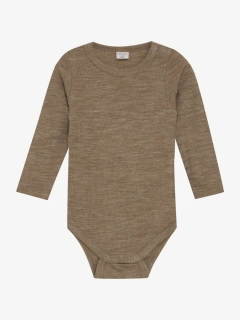 Celoroční merino body CeLaVi, DR - Žebro - Jednobarevné - Cocoa Creme