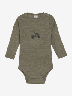 Celoroční merino body CeLaVi, DR - Žebro - Traktor - Dusky Green