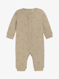 Celoroční merino/hedvábí overal Fixoni - Celopotisk - Light Taupe