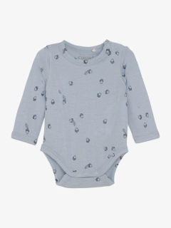 Celoroční merino/hedvábí body Fixoni, DR - Celopotisk - Blue Fog