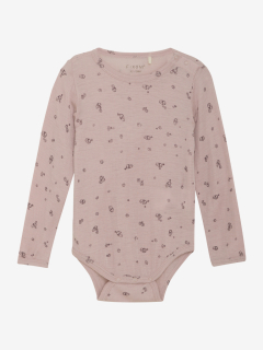 Celoroční merino/hedvábí body Fixoni, DR - Celopotisk - Pale Mauve