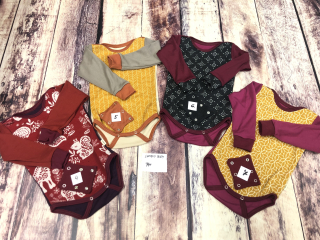 PATCHWORK ZIMNÍ merino body Lambio, DR - velikost 74+