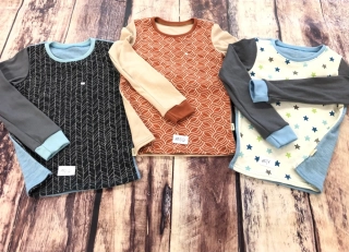 PATCHWORK ZIMNÍ merino tričko Lambio, DR - 110/116