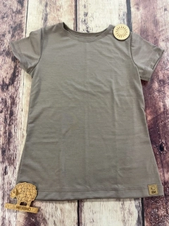 Letní junior MERINO tričko ZM Basic, KR - Moka