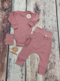 Rostoucí zimní MERINO komplet Lambio, DR - Dusty rose*