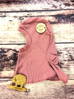 Celoroční MERINO kukla Lambio - Dusty rose žebro