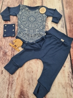Rostoucí zimní MERINO komplet Lambio, DR - Mandala modrá/Navy*